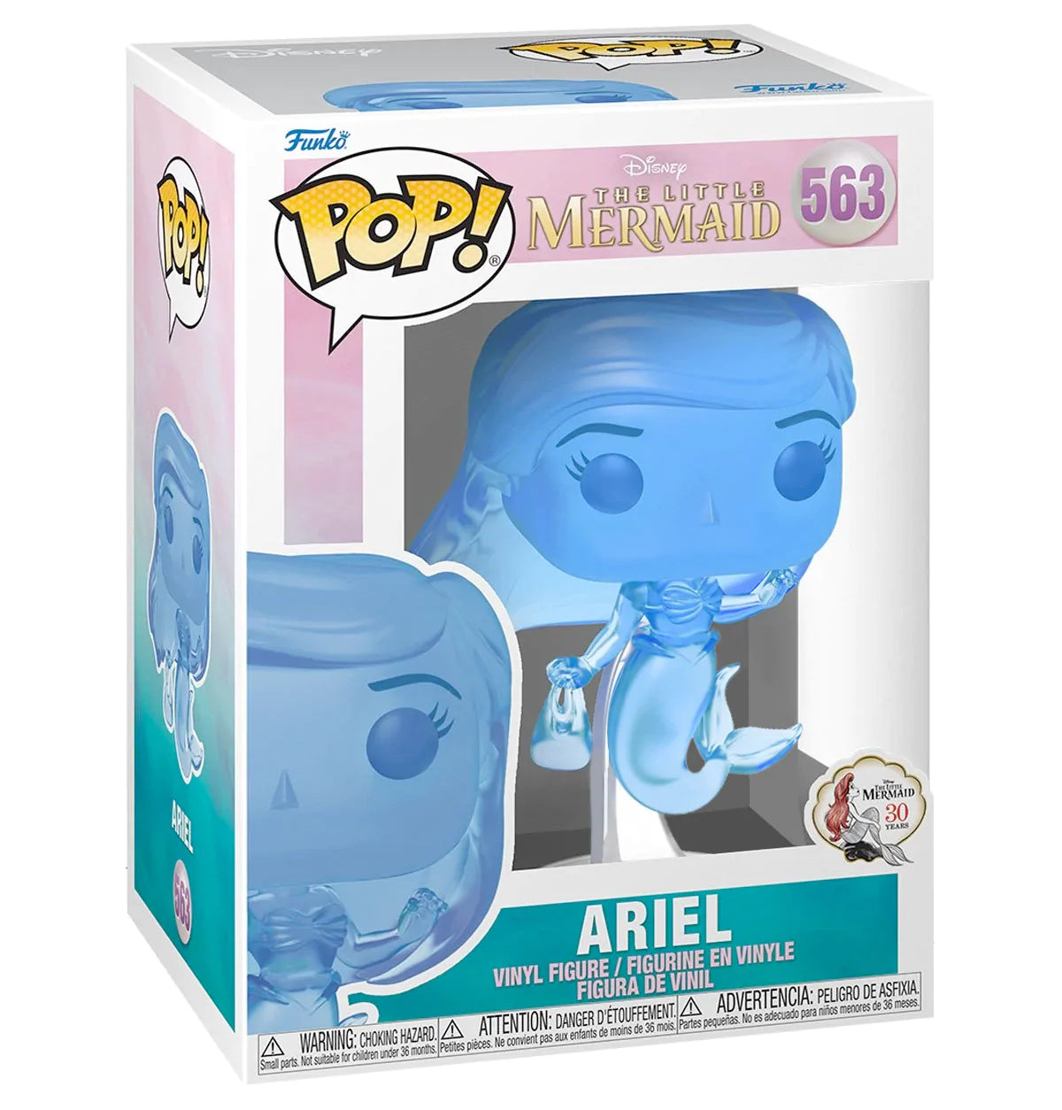 Funko Pop Disney: La Sirenita – Ariel Azul Translucida – Exclusivo 30 aniversario- #563