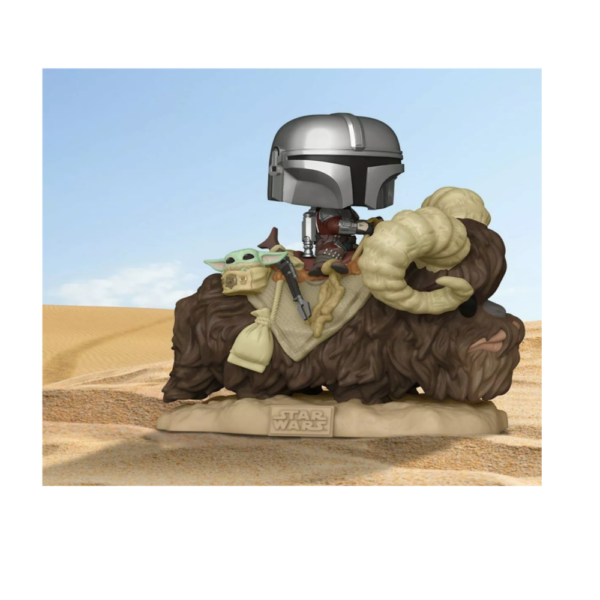 Funko Pop! Deluxe: Mandalorian – Mandalorian on Bantha With Child # 416