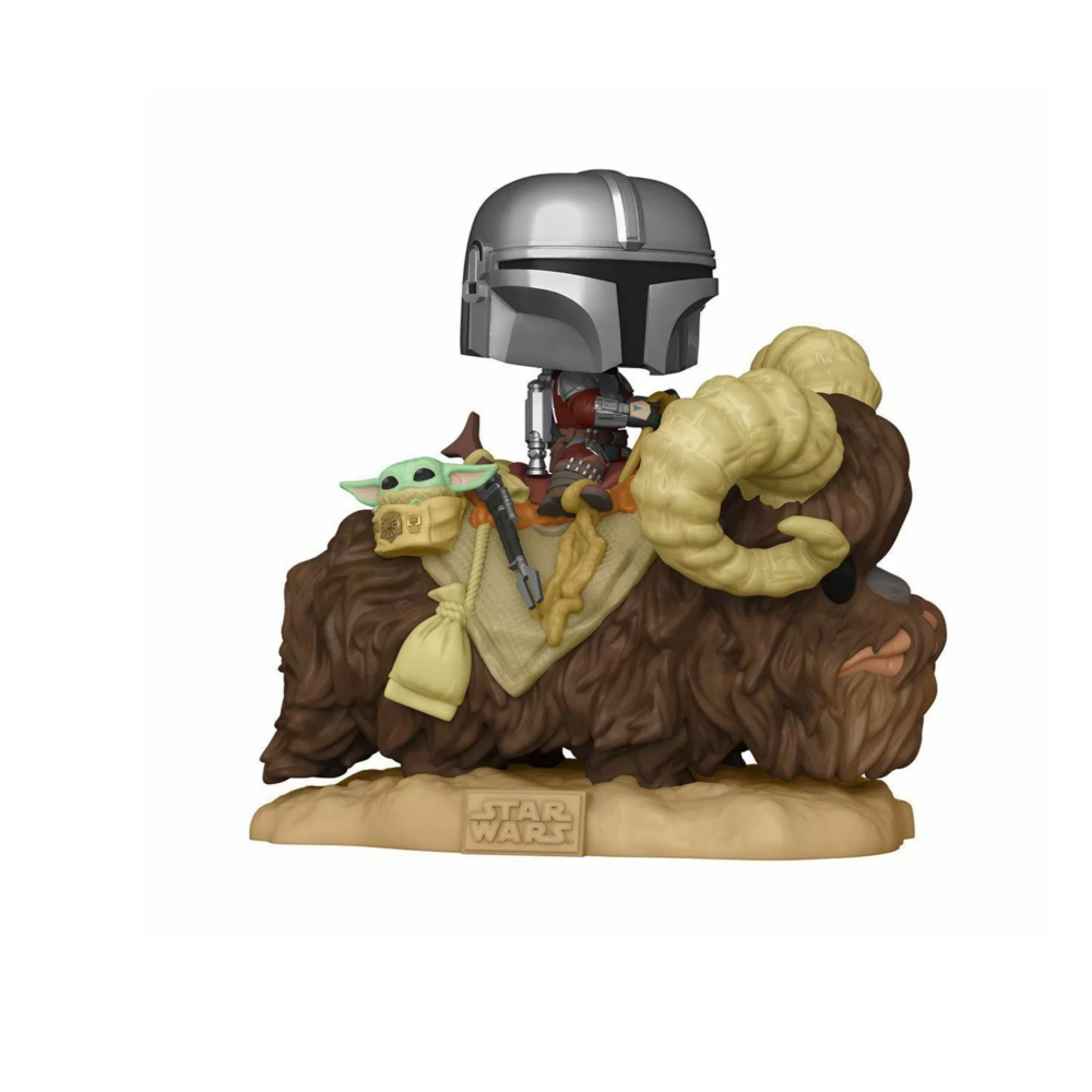 Funko Pop! Deluxe: Mandalorian – Mandalorian on Bantha With Child # 416